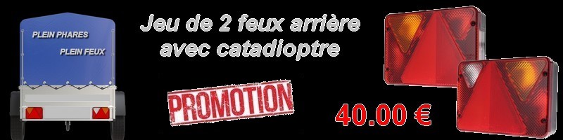 Jeu de 2 feux arrière avec catadioptre
