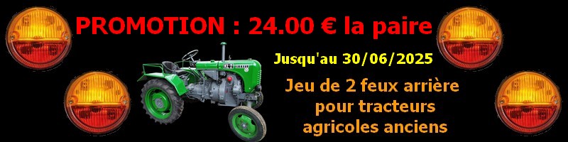 Jeu de 2 feux AR pour tracteurs anciens