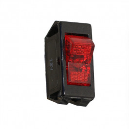 Interrupteur rectangulaire à bascule lumineux rouge pour phare de vélomoteur, de moto ou phare de travail agricole