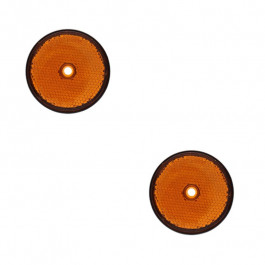 Jeu de 2 catadioptres ronds ambres fixation à vis