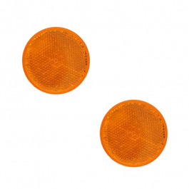 Jeu de 2 catadioptres ronds adhésifs ambres