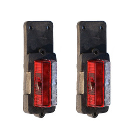 Jeu de 2 feux de gabarit suspendus rouge/cristal