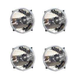 Jeu de 4 optiques de phares pour adaptation sur Citroën VISA avec 4 phares