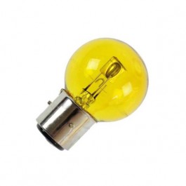 Jeu de 2 lampes à ergots BA21D jaune en 6 Volts 45/40 Watts