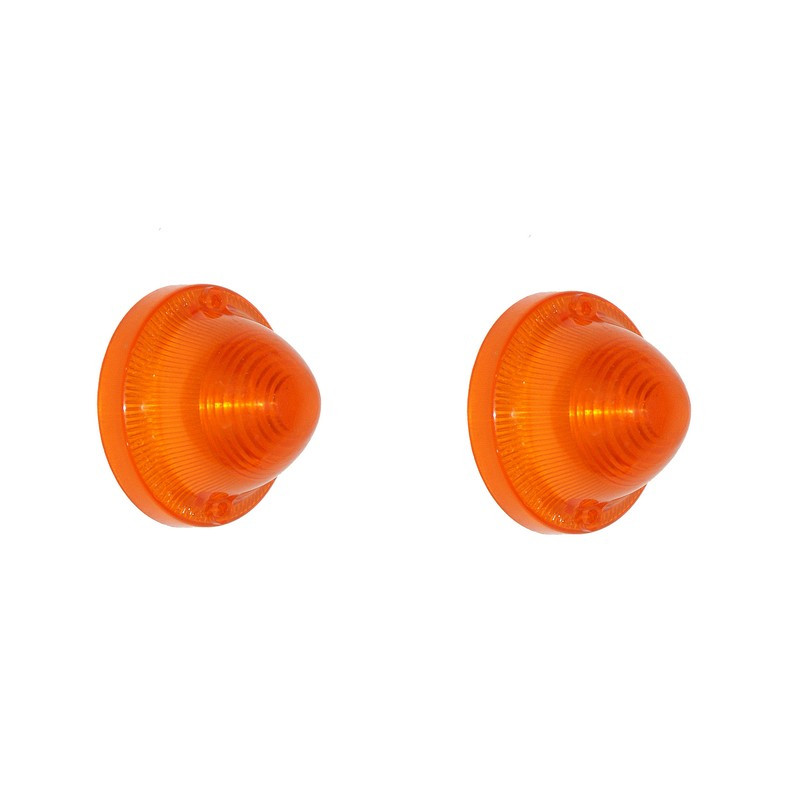 Jeu de 2 cabochons ambre pour feu avant de RENAULT DAUPHINE Export