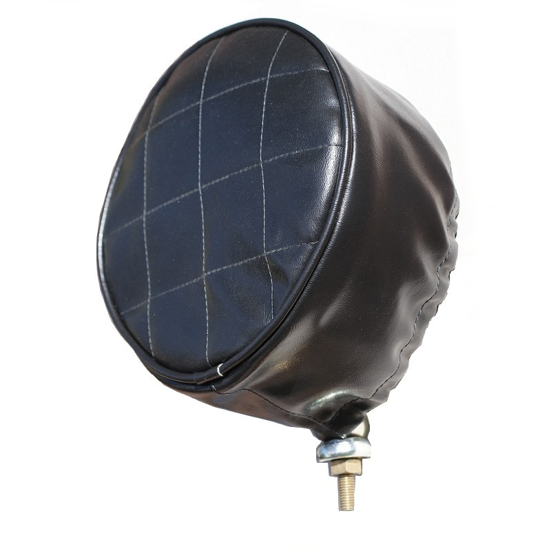 Jeu de 2 housses de phares noires matelassées sur mesures