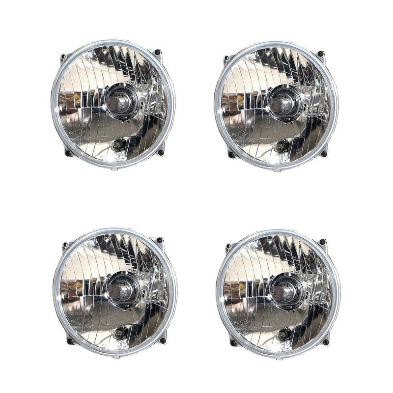 Jeu de 4 optiques de phares pour adaptation sur Citroën VISA avec 4 phares
