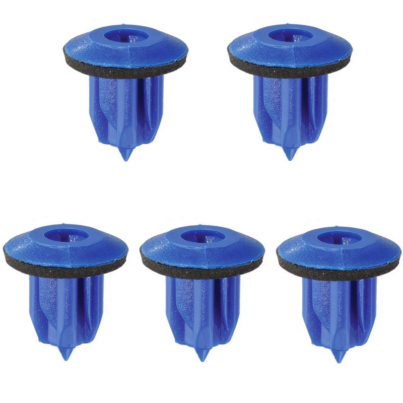Jeu de 5 chevilles de carrosserie en plastique bleu