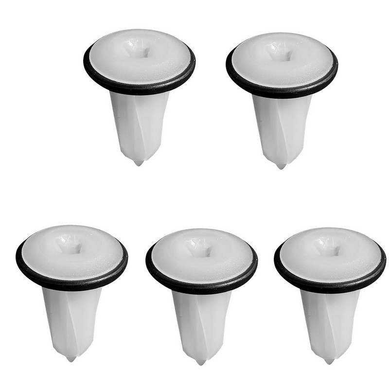 Jeu de 5 chevilles de carrosserie en plastique blanc