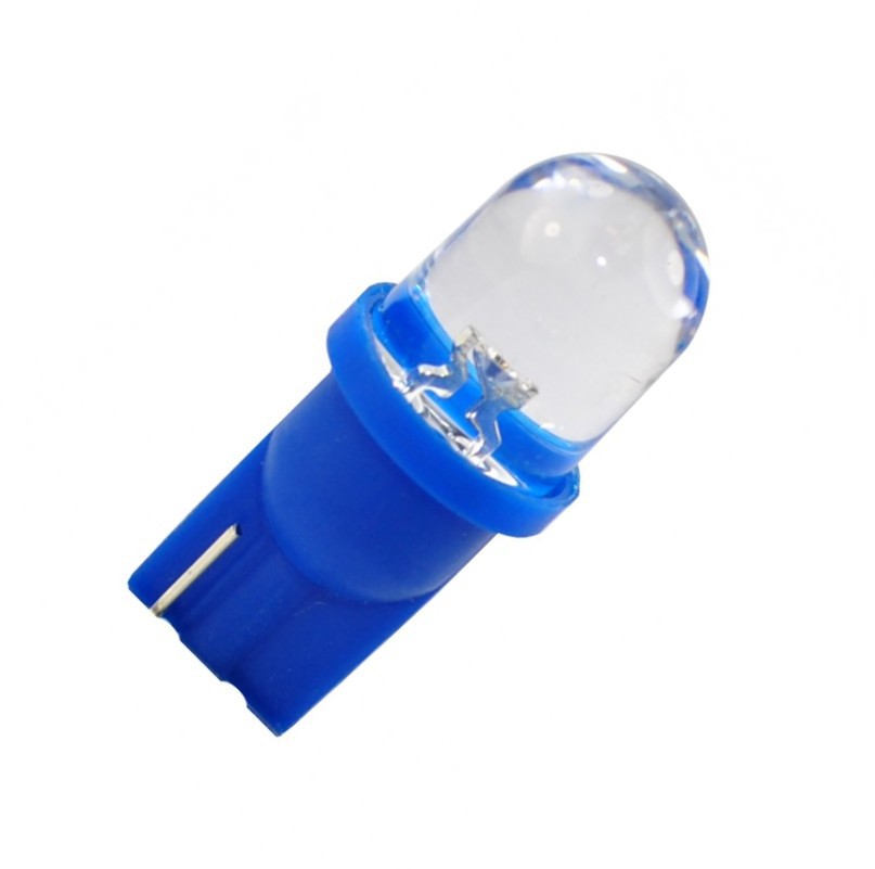 Jeu de 2 lampes Wedge Base T10 LED Bleue en 12 Volts 