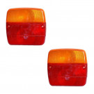 Jeu de 2 cabochons de feux arrières de remorques bagagères