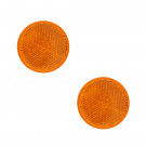 Jeu de 2 catadioptres ronds adhésifs ambres