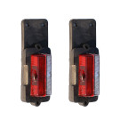 Jeu de 2 feux de gabarit suspendus rouge/cristal