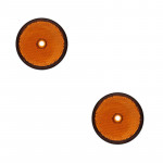Jeu de 2 catadioptres ronds ambres fixation à vis