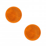 Jeu de 2 catadioptres ronds adhésifs ambres