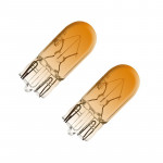 Jeu de 2 lampes 12 Volts 5 Watts WEDGE BASE T10 Ambre