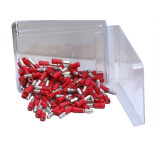 Boite de 100 cosses cylindriques mâles rouge M4